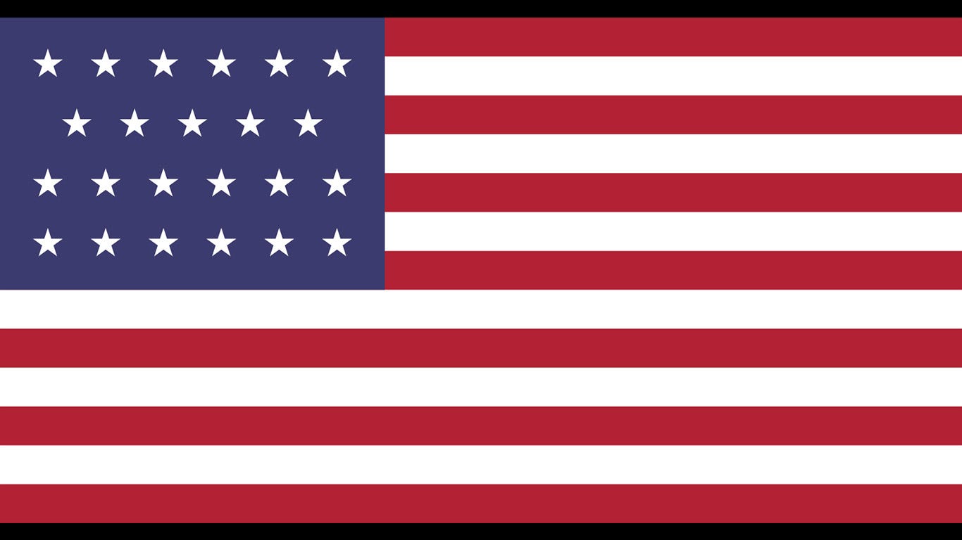 red and white flag with one star